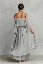 Aria | Completo Chiffon Grigio Spalle Scoperte