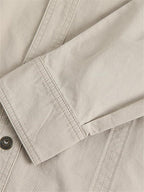 Camisa casual de algodón de color liso para hombre