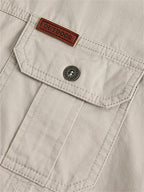 Camisa casual de algodón de color liso para hombre