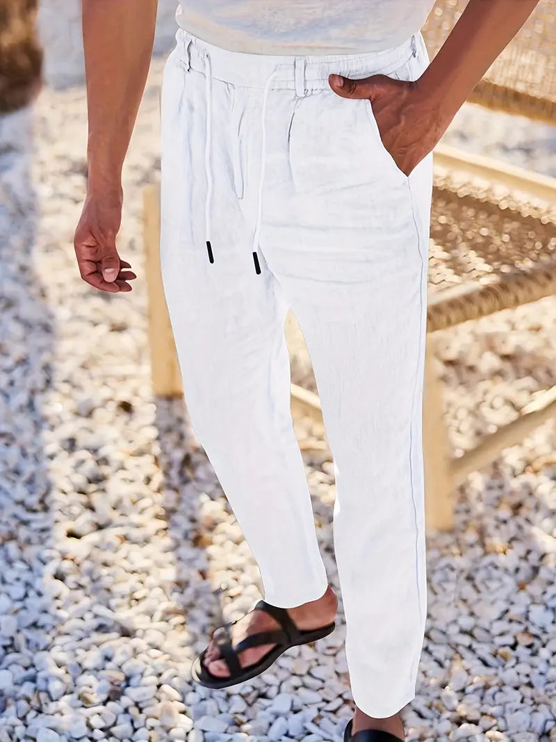 Nichols | Pantaloni in Lino con Cordino