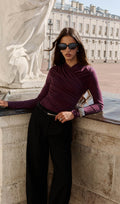 Blusa in Maglia con Pieghe