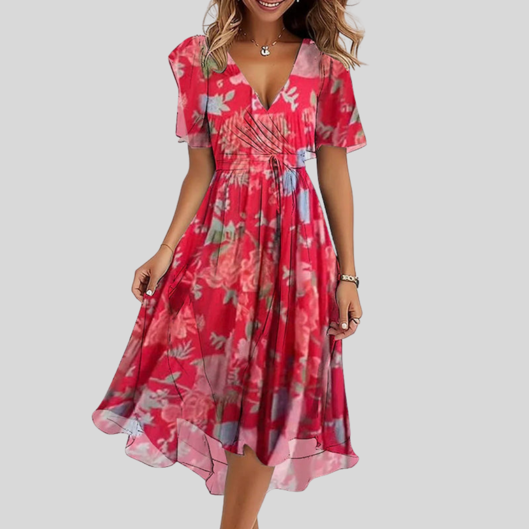 NAOMIA – Abito Fluido con Scollo a V