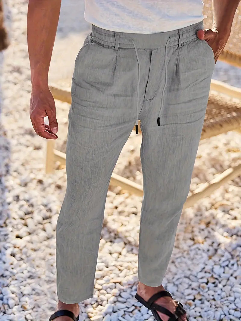 Nichols | Pantaloni in Lino con Cordino
