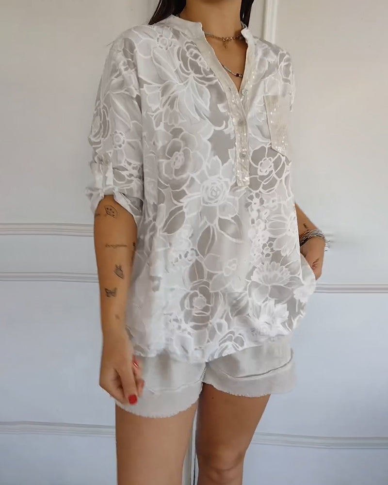 Brisa Camicetta con Stampa Floreale