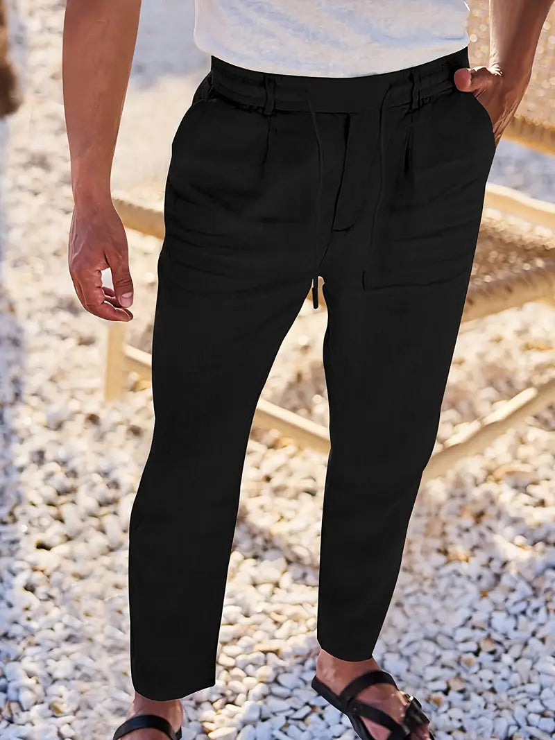 Nichols | Pantaloni in Lino con Cordino