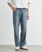 Jeans Dritti con Lavaggio Vintage