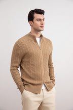 Maglione a Trecce con Zip