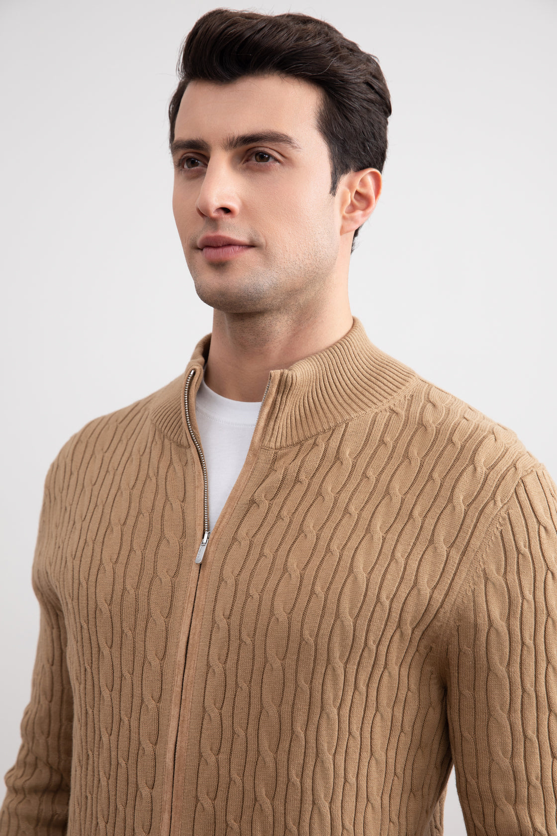 Maglione a Trecce con Zip