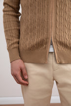 Maglione a Trecce con Zip
