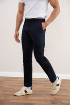 Pantaloni Dritti Blu Navy
