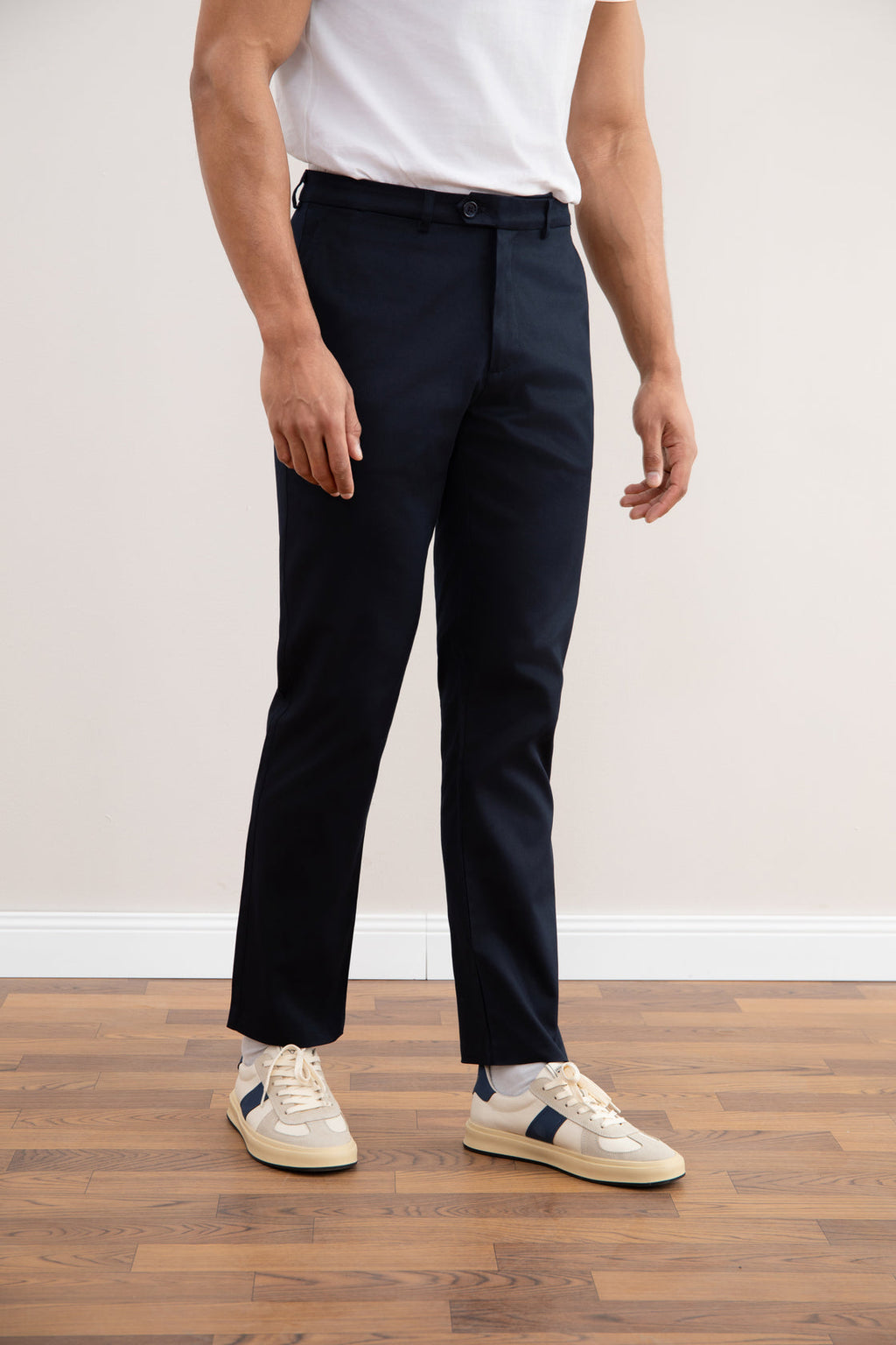 Pantaloni Dritti Blu Navy