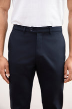 Pantaloni Dritti Blu Navy