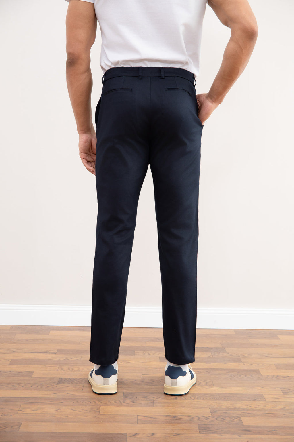 Pantaloni Dritti Blu Navy