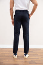Pantaloni Dritti Blu Navy