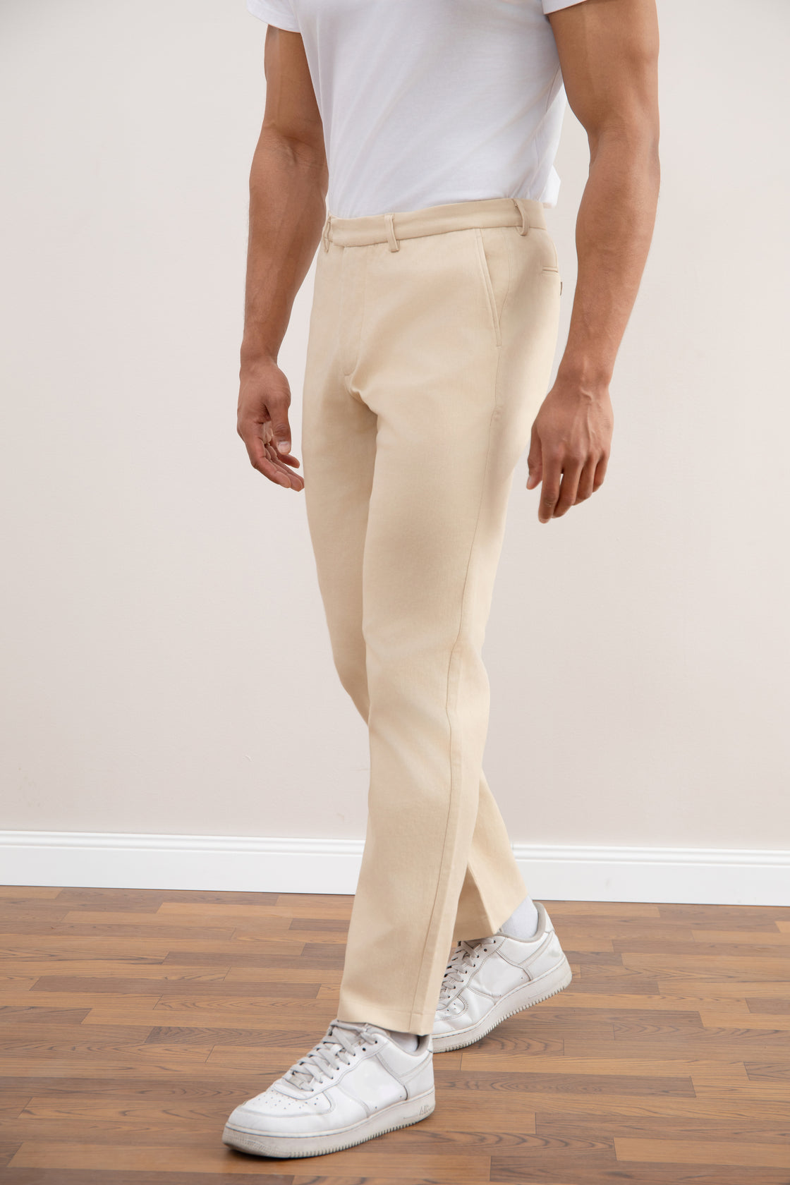 Pantaloni Dritti Beige
