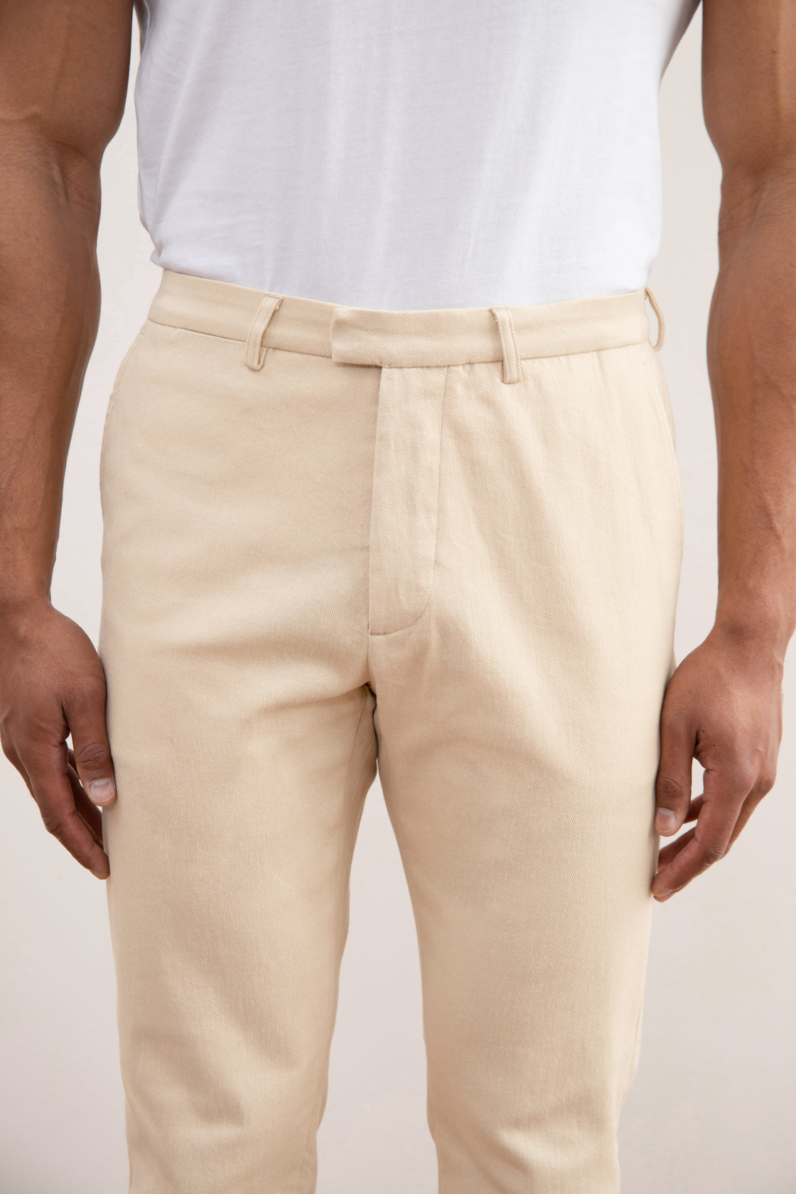 Pantaloni Dritti Beige