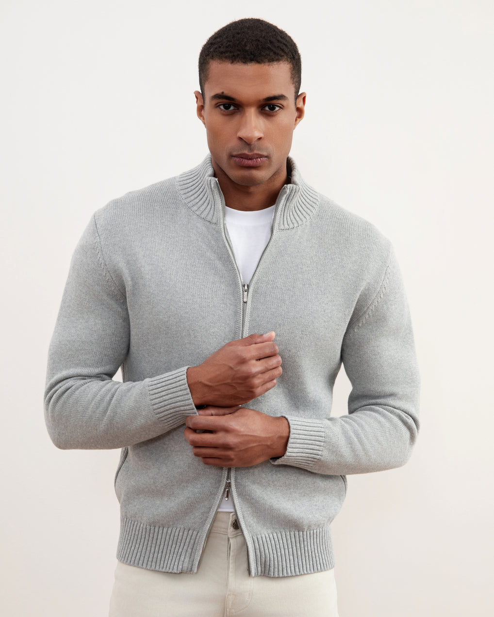 Maglione con Zip Dalla Struttura Rigida