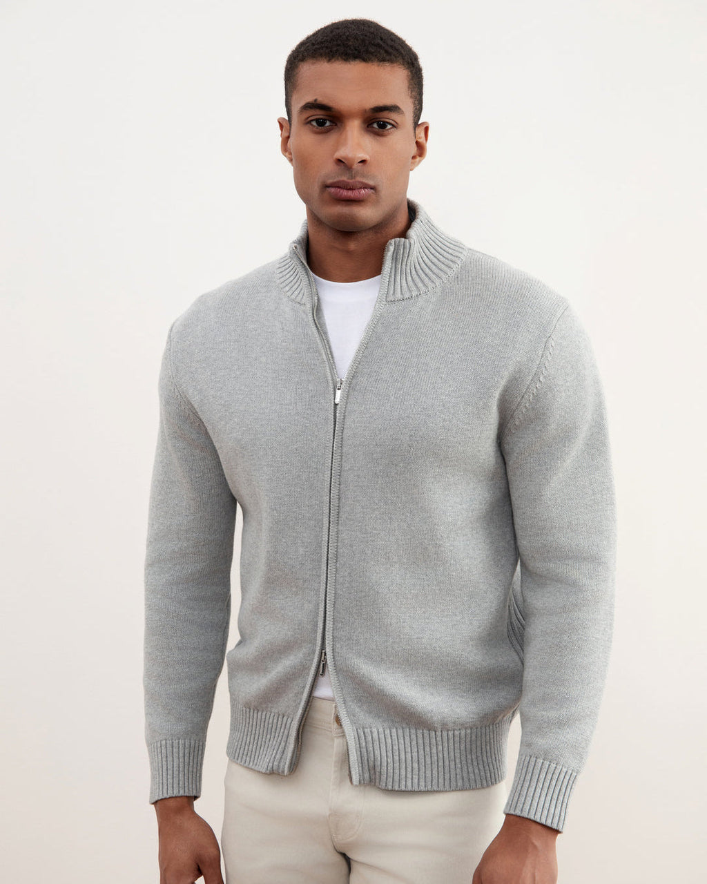 Maglione con Zip Dalla Struttura Rigida