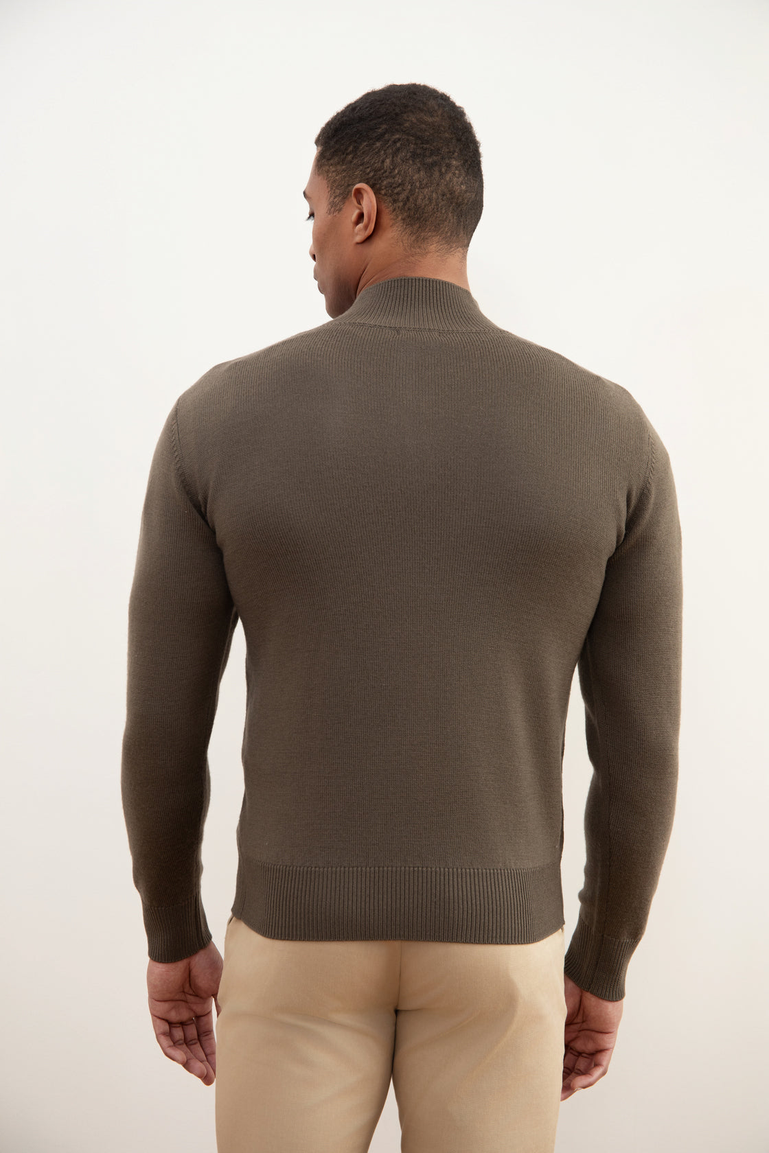 Maglione in Lana Merino con Mezza Zip