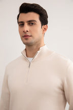 Maglione in Lana Merino con Mezza Zip