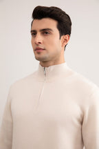 Maglione in Lana Merino con Mezza Zip