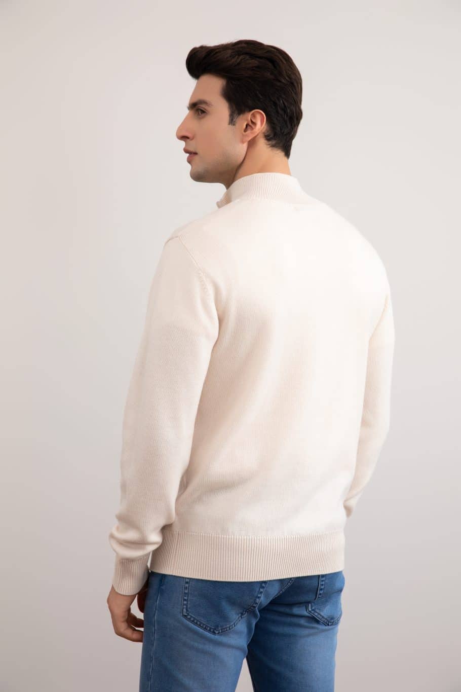 Maglione in Lana Merino con Mezza Zip