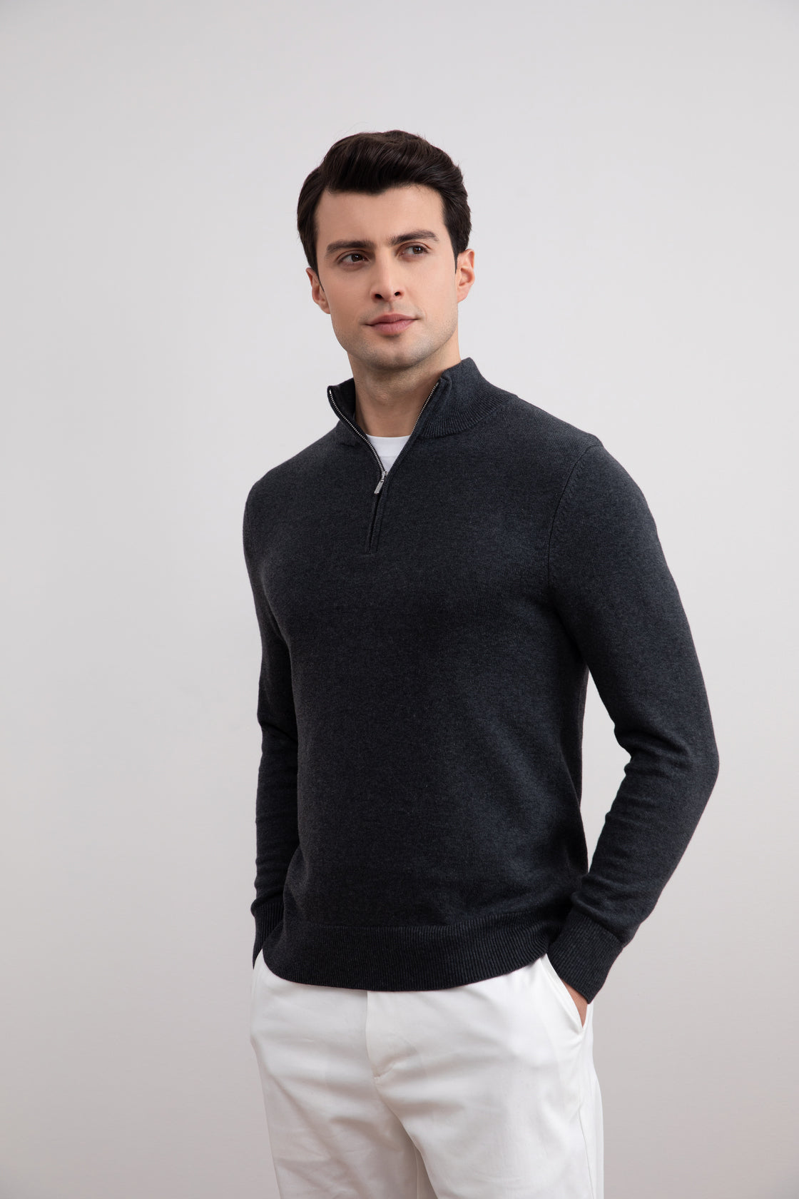 Maglione Essential con Mezza Zip