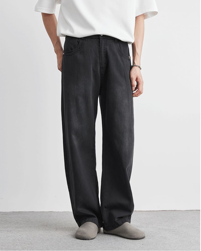 Jeans Dritti con Lavaggio Easy