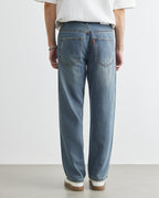 Jeans Dritti con Lavaggio Vintage