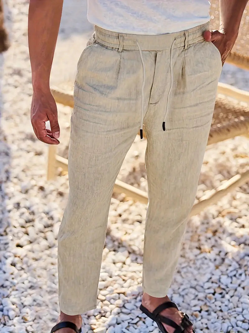 Nichols | Pantaloni in Lino con Cordino