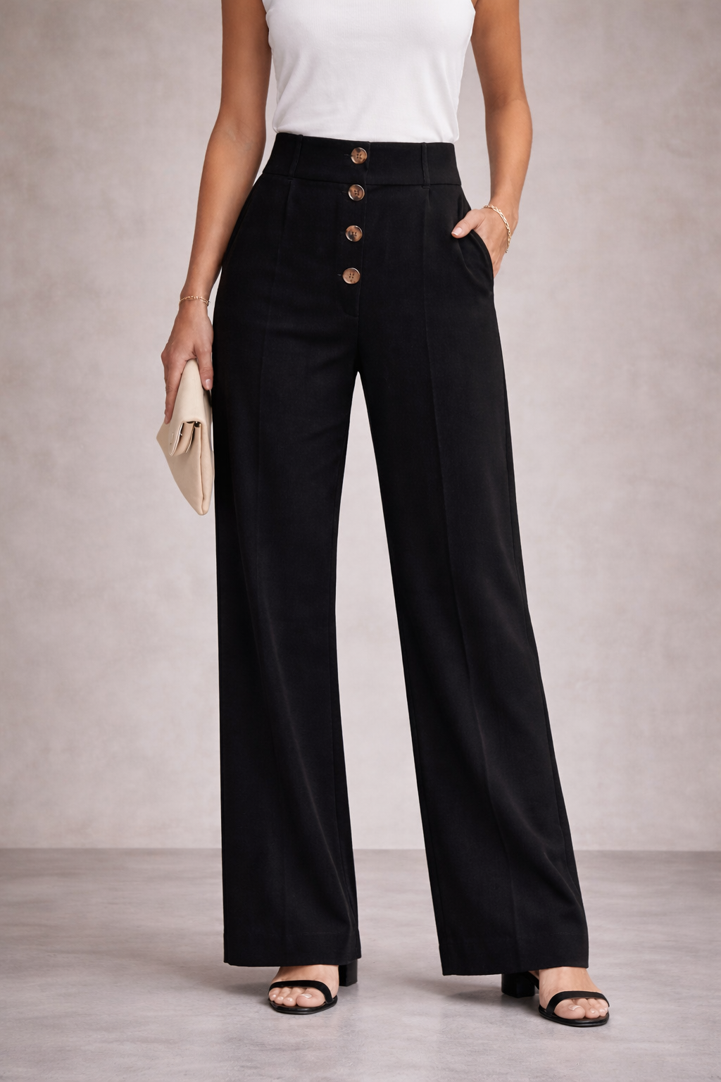Pantalón De Lino Botones
