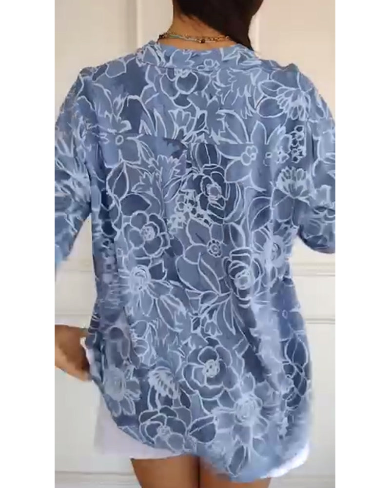 Brisa Camicetta con Stampa Floreale