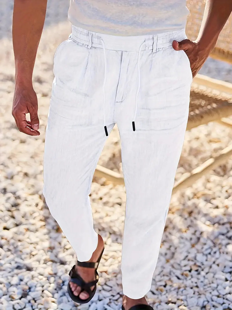 Nichols | Pantaloni in Lino con Cordino