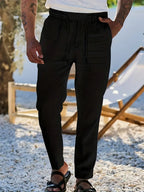 Nichols | Pantaloni in Lino con Cordino