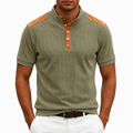 Hudson | Polo Henley Texture con Pannelli a Contrasto