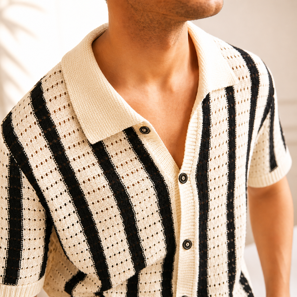Alain | Polo Knit con Bottoni dal Sapore Vintage
