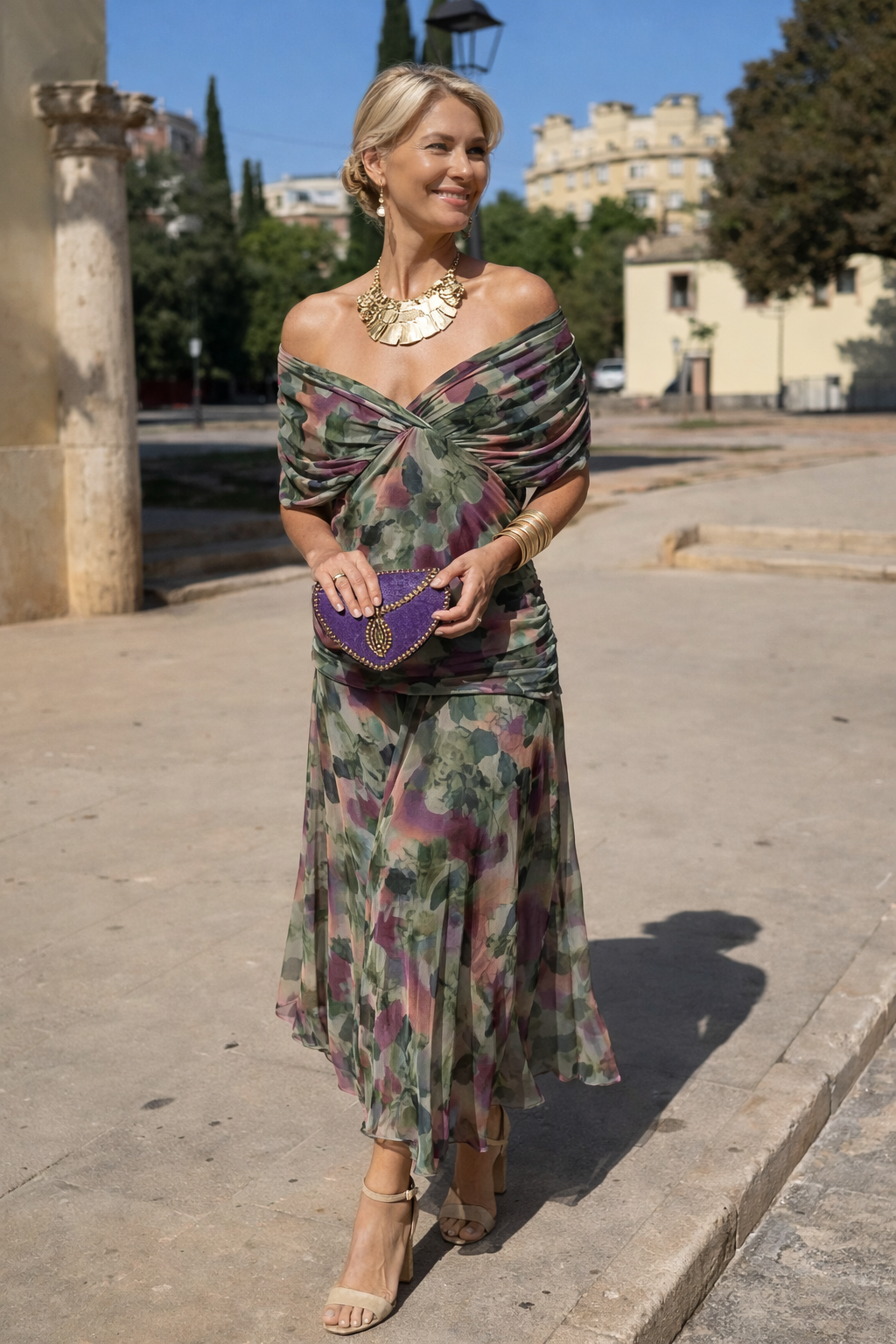 AURELIA | Abito Lungo con Scollo a Cuore