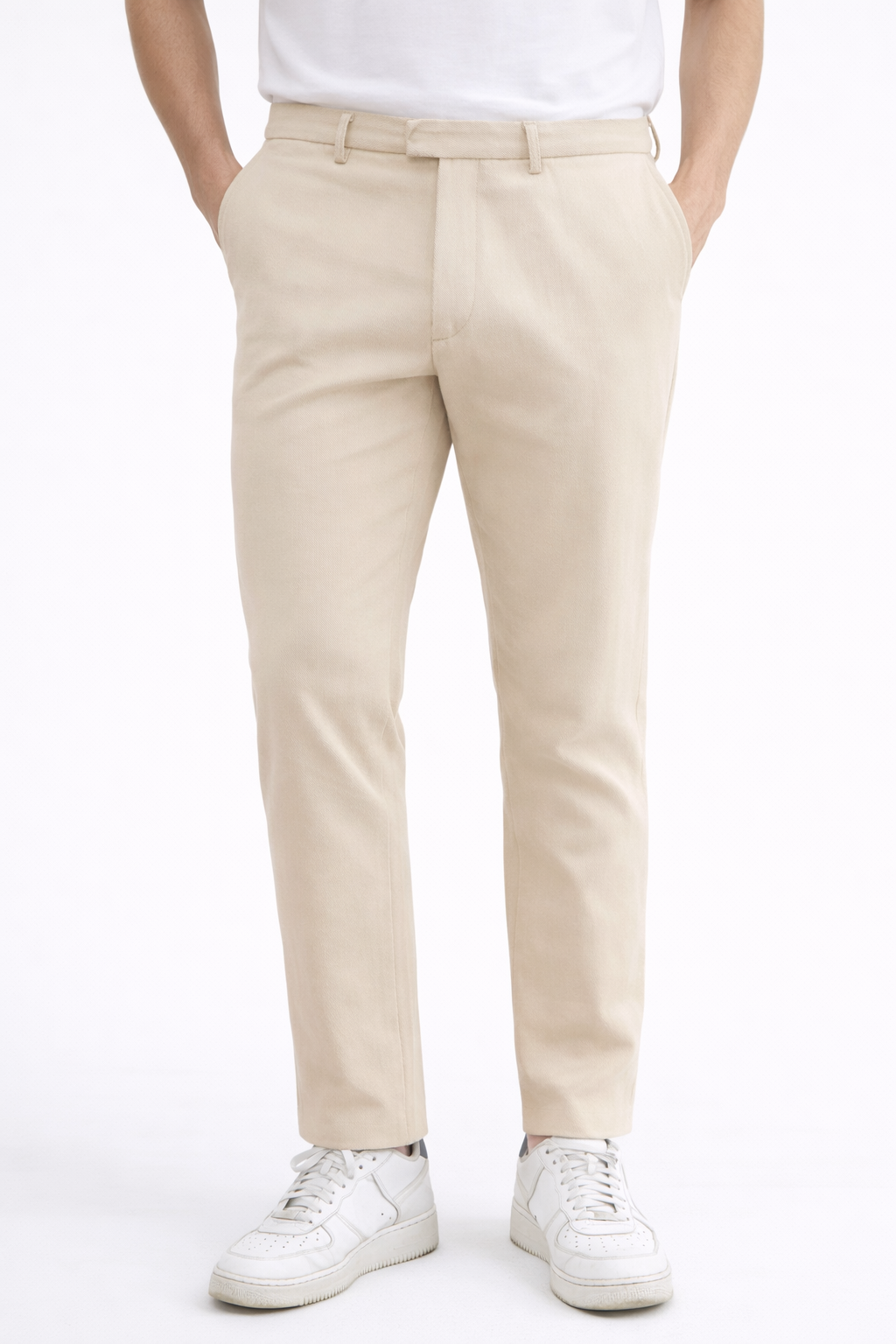 Pantaloni Dritti Beige