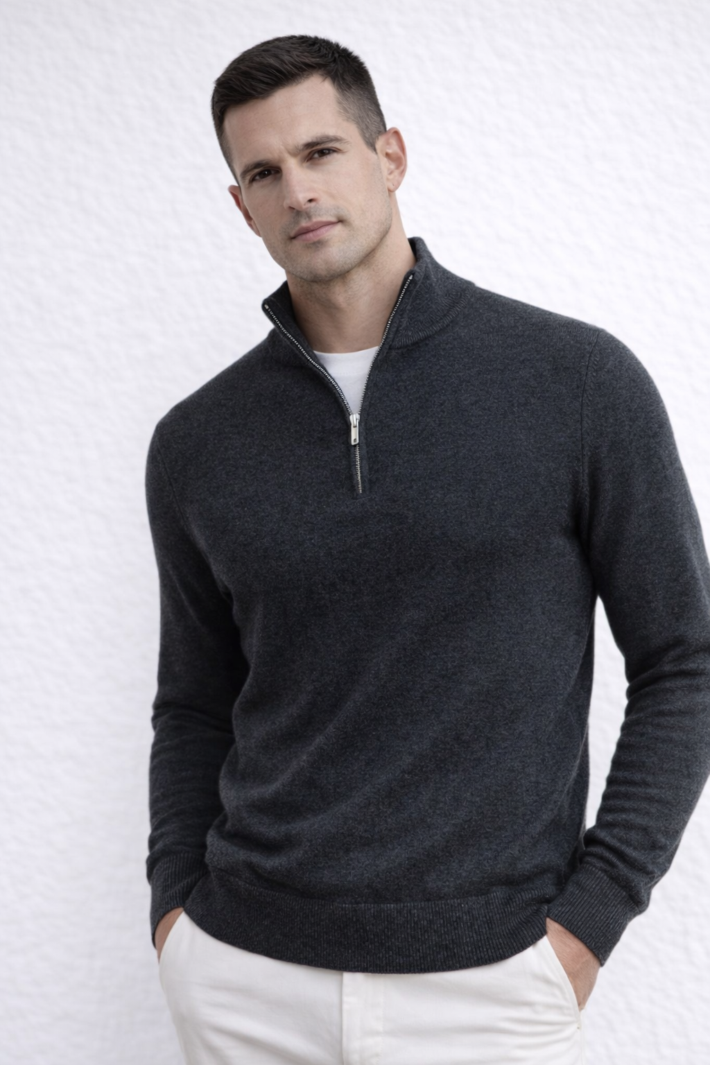 Maglione Essential con Mezza Zip