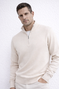 Maglione in Lana Merino con Mezza Zip