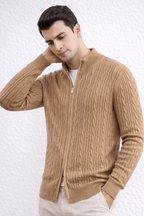 Maglione a Trecce con Zip