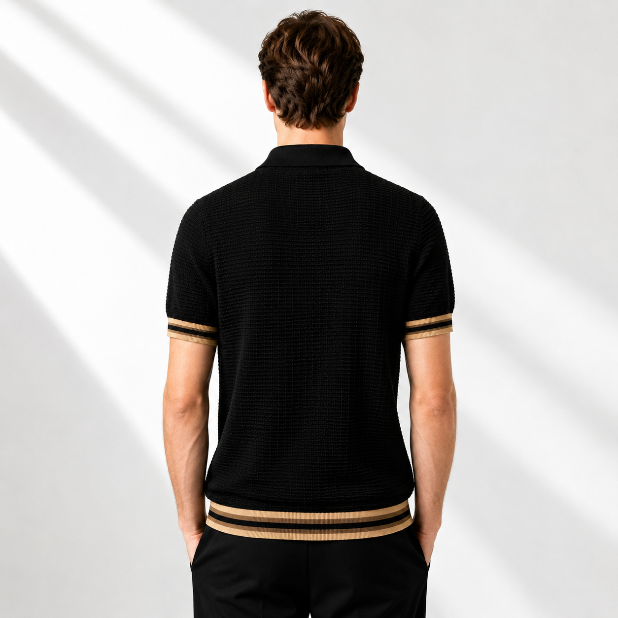 Montero | Polo Knit Texture con Bordi a Contrasto