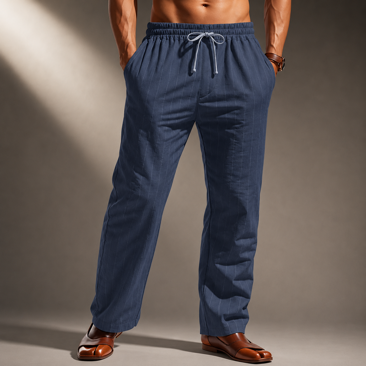 Ellis | Pantaloni Lino Gessato