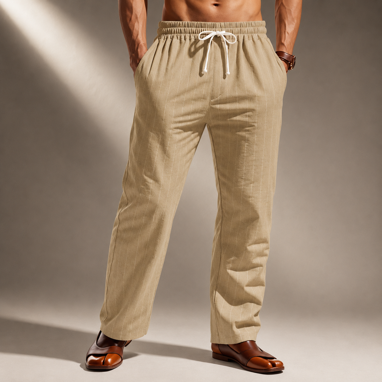 Ellis | Pantaloni Lino Gessato