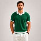 Stefano | Polo Knit Texture con Bordi a Contrasto