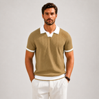 Stefano | Polo Knit Texture con Bordi a Contrasto