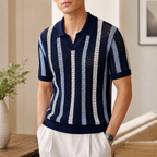 Capri | Polo Knit Traspirante a Righe