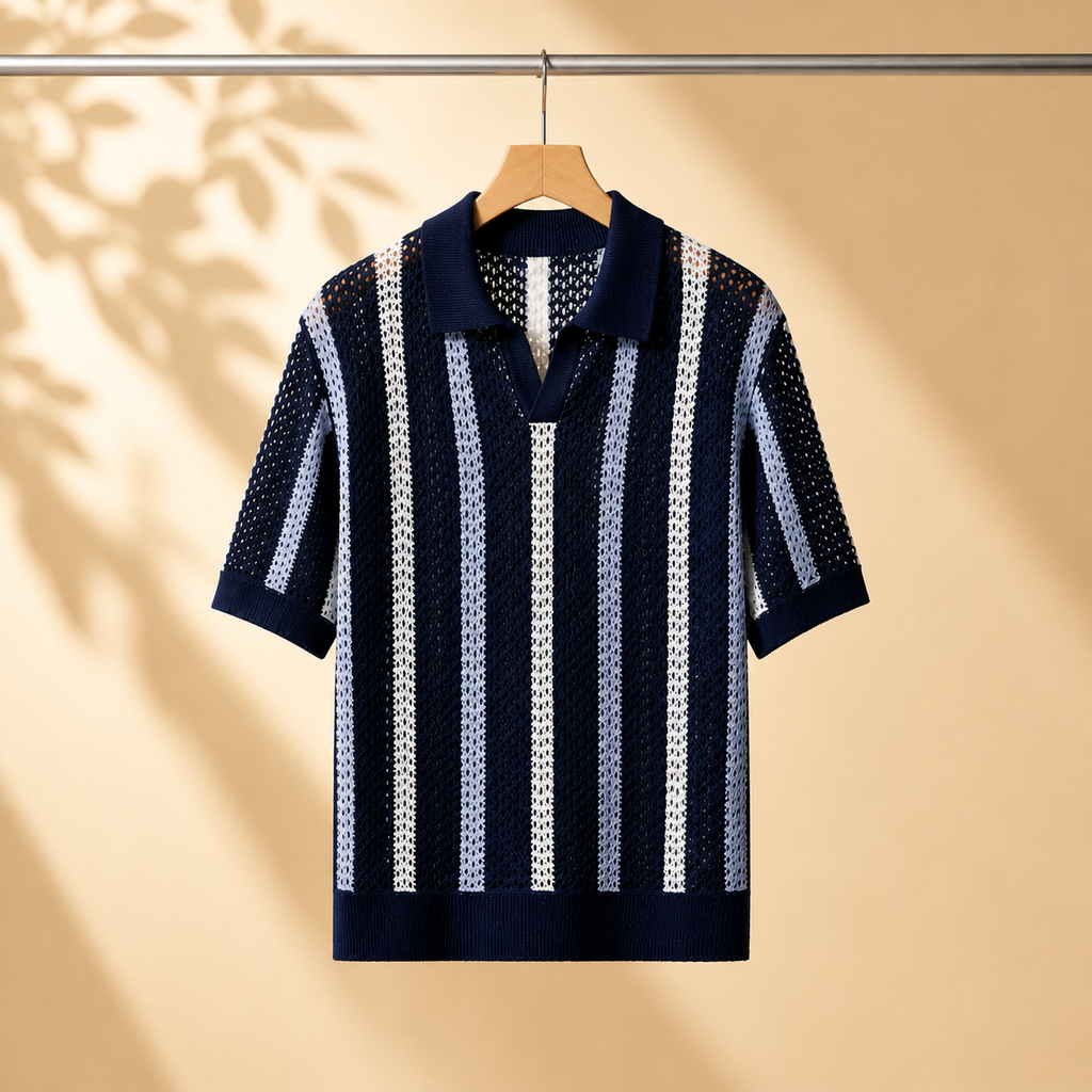 Capri | Polo Knit Traspirante a Righe