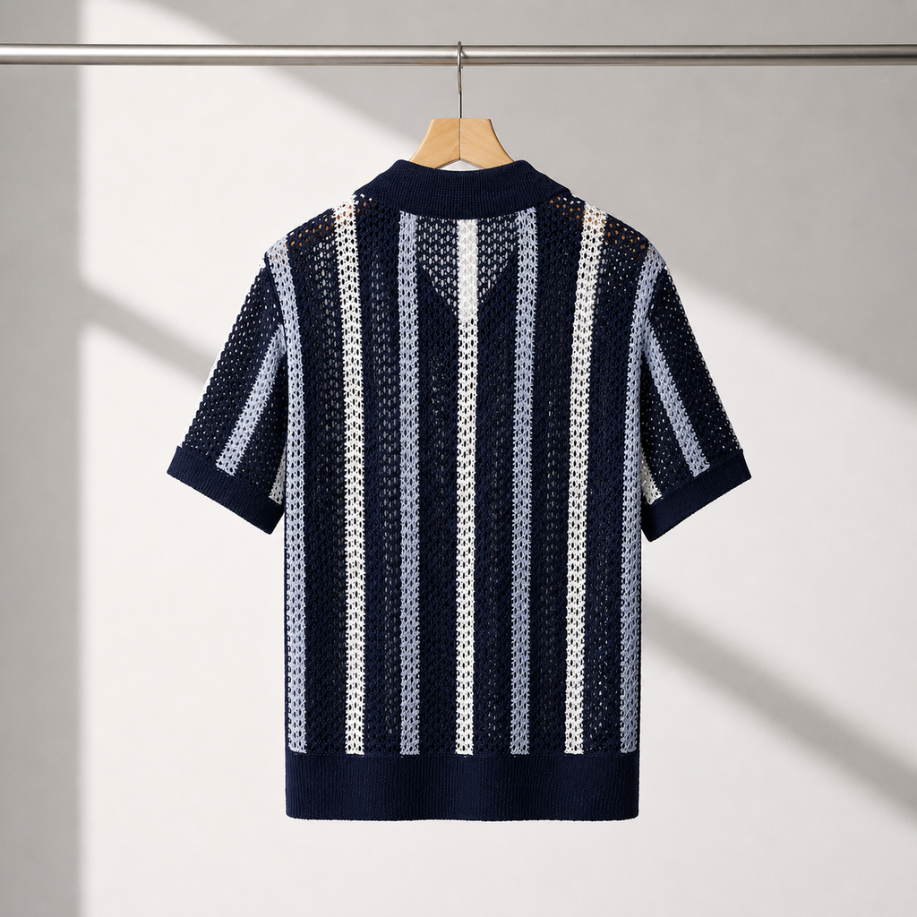Capri | Polo Knit Traspirante a Righe