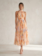 ESTHER | Abito Halter con Stampa Acquerello